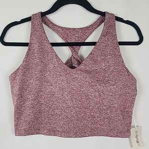 NWT Body Up Sport Bra With Twist Merlot Heather Sz L